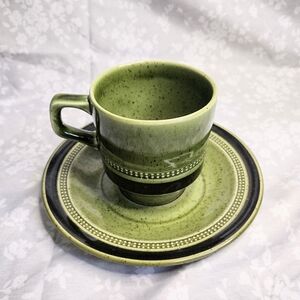 Vintage Kasuga Fuji-Stone Moss Antigua 275 Teacup And Saucer
